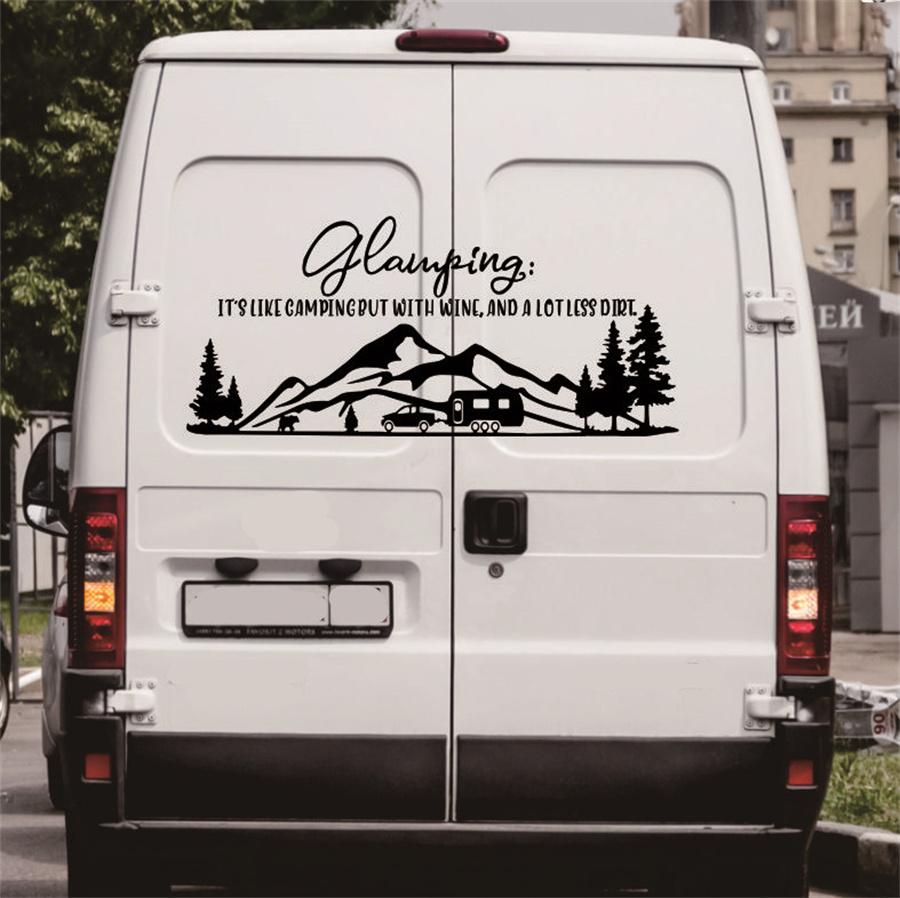 125x57cm Black Vinyl Glamping Rv Decal Motorhome Motor Home Decal Sticker Trim
