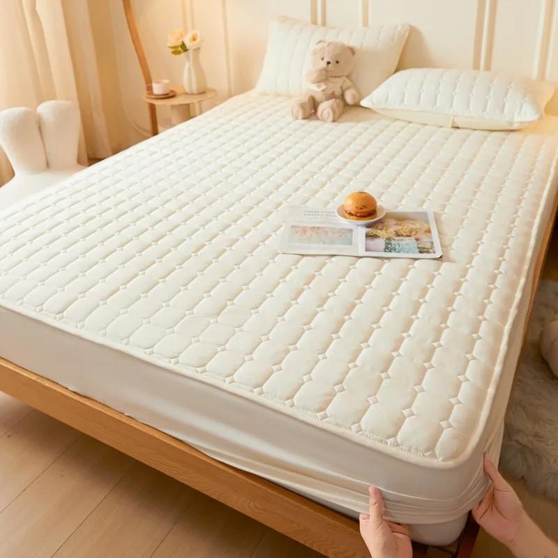 

Постельная простыня из хлопка А-класса для мамы и малыша, однотонная, пыленепроницаемая, с вафельным рисунком, защитный чехол для матраса, наволочка в комплект не входит 120x200cm 1pcs