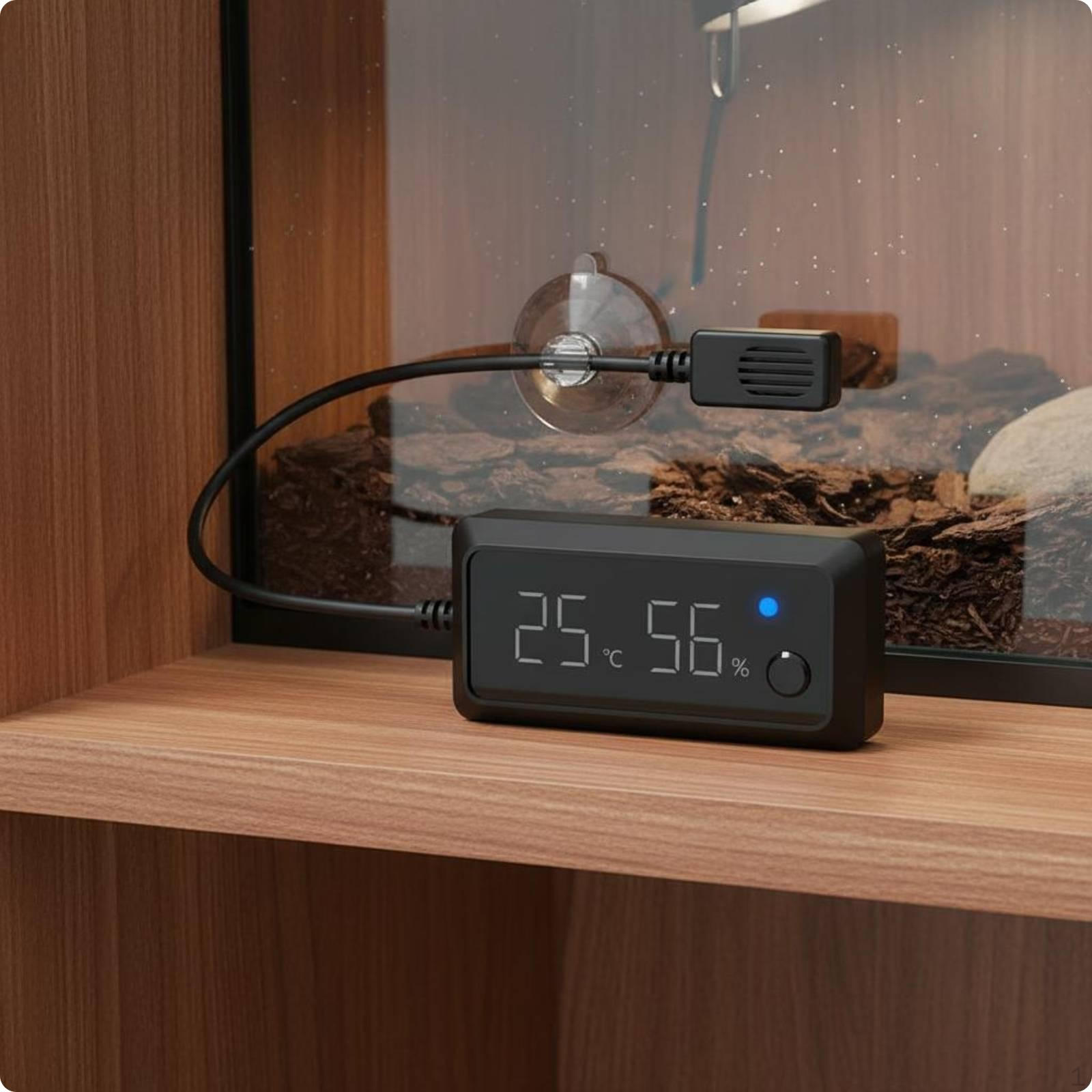 Digital Terrarium Temperature Hygrometer Real Time Reptile Thermometer Switchable ℃/℉