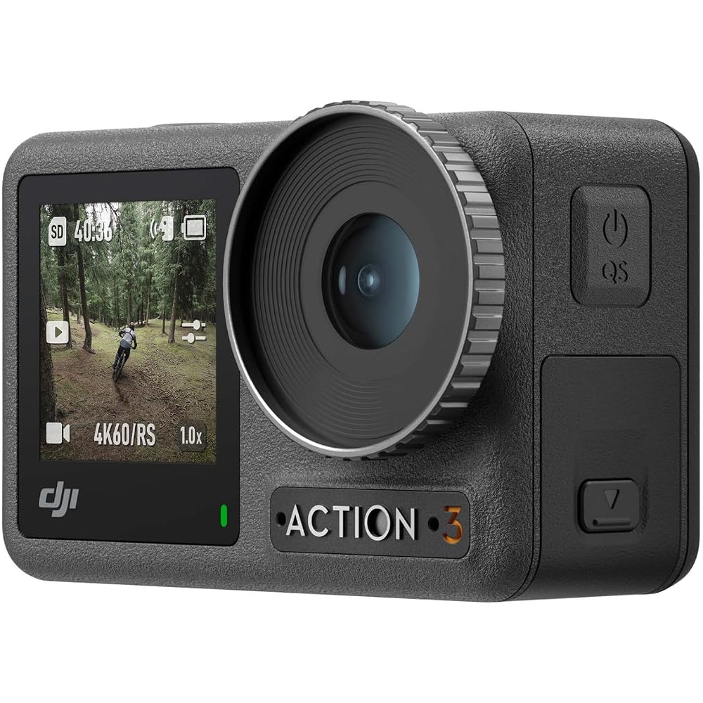 DJI Osmo Action 3 Standard Combo Action Camera - 4K/120fps/60fps, Image Stabilization, Waterproof, Ultra-Wide Lens, Live Streaming, Selfie, Dual Touch