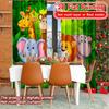 Set Of 2 Flat Printing Curtains Without Rod Playful Jungle Animals Ramadan Festival Popular Drapes Polyester Made