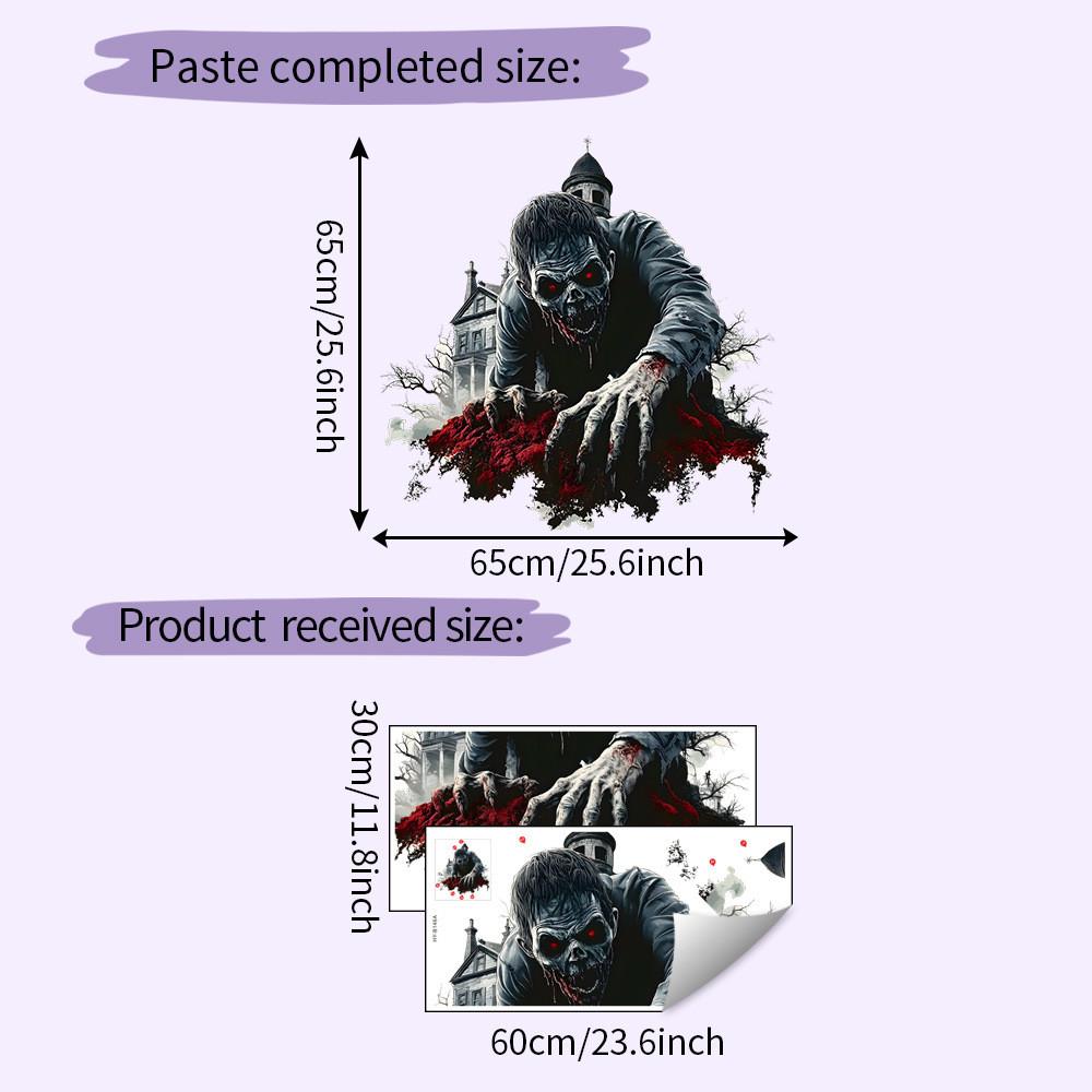 Wall Halloween Horror Breaking Zombies Appear In Living Room Decoration Home