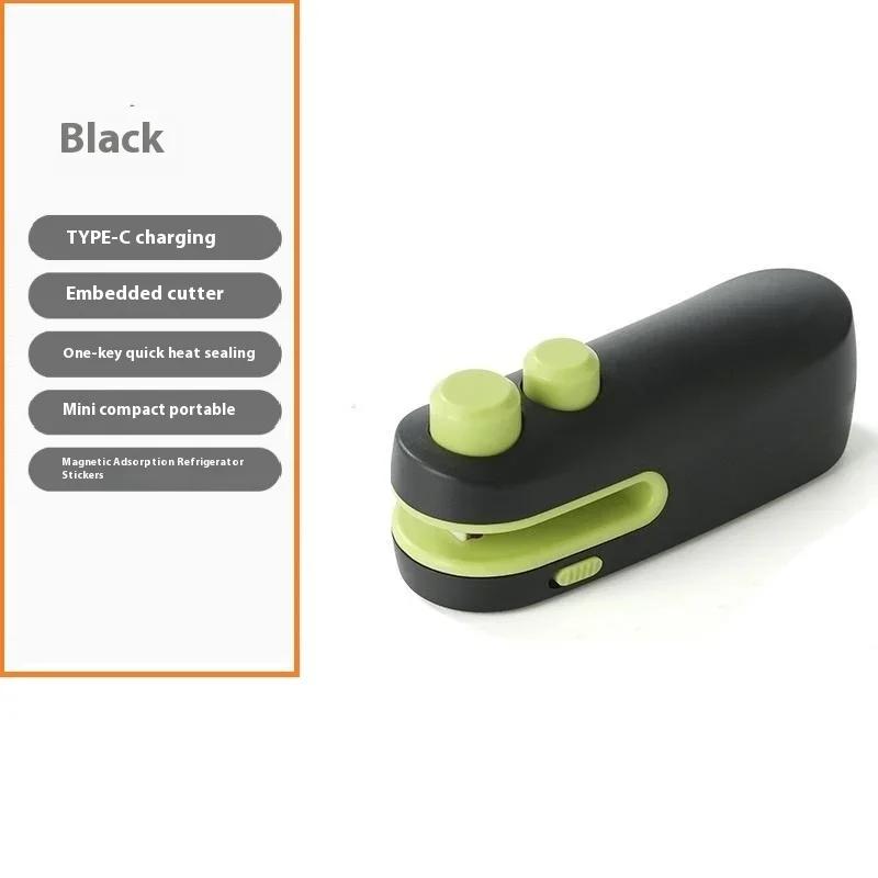 

2lin1 Mini Sealing Machine USB Rechargable Heat Sealer Storage Bag Plastic Package Food Sealer Clip Bag Handheld Food HeatSealer чёрный