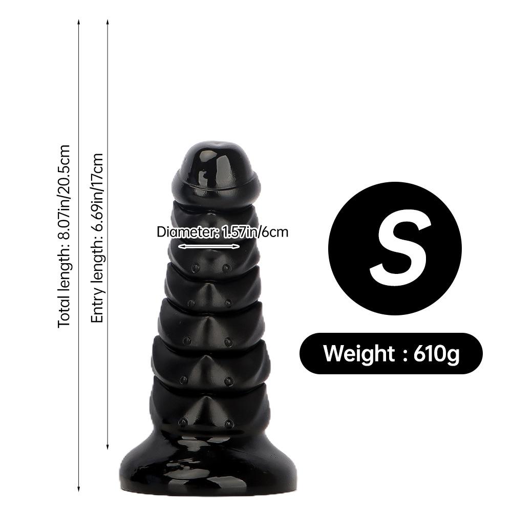 Giant PVC Anal Plug with Suction Cup Large Size Spiral Butt Plug Beads Anus Expander Masturbator Sex Toy