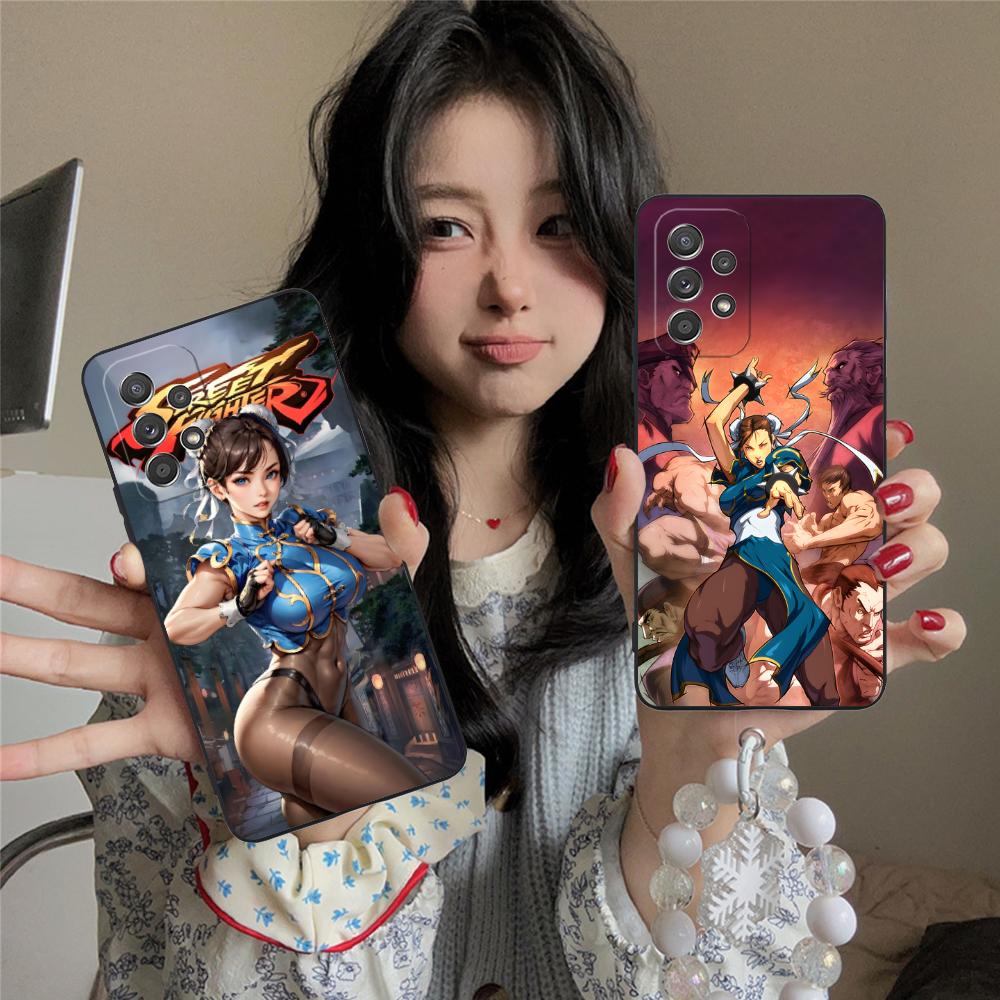 Street Fighter Chunli Phone Case for Samsung Galaxy M55 54 42 35 34 33 32 23 22 15 14 13 12 F55 5G Colorful Cover Cover Pretty