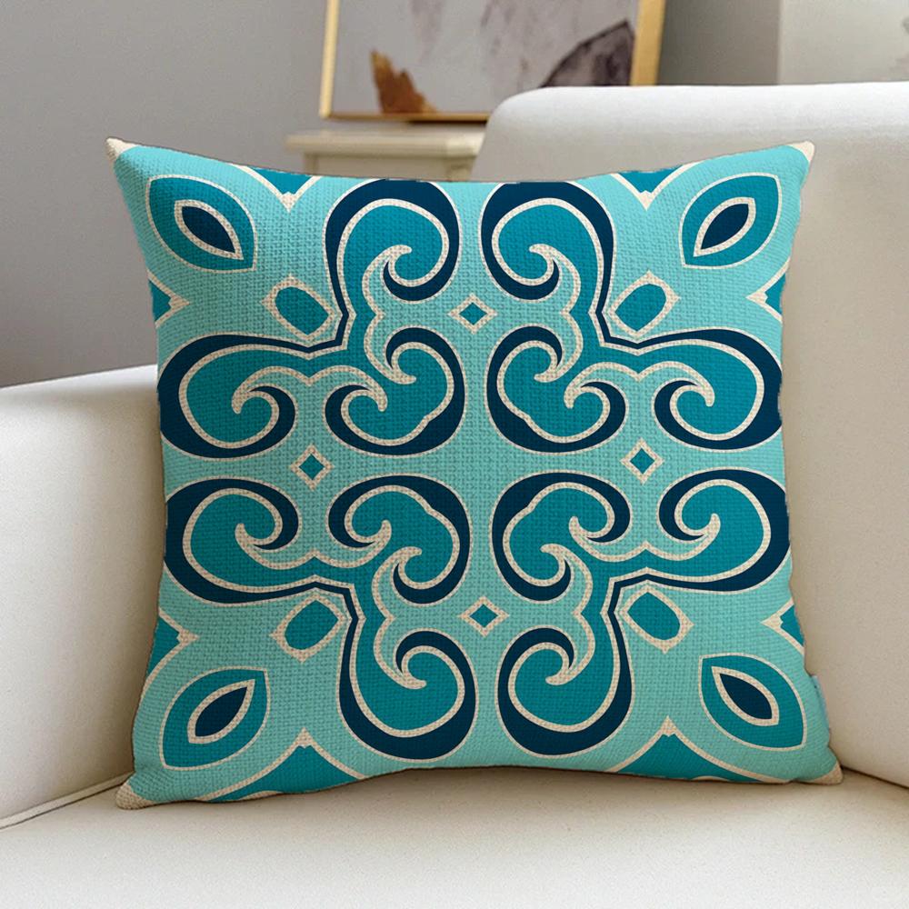 P-Portuguese Style Cushion Cover Cushion Cover Pillowcase, Anti-Mite Invisible Zipper, Linen Sofa Cushion