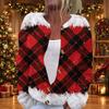 Stylish Women's Christmas Print Long Sleeve Knit Cardigan Button Front Casual Sweater