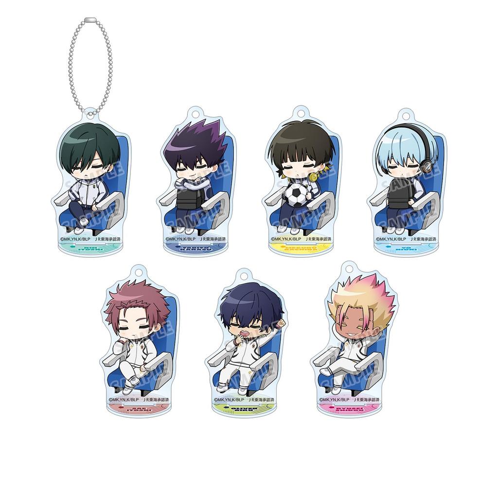TV Anime Trading Chibi Charakter Shinkansen Nickerchen Acryl Ständer Schlüsselanhänger B Box von 7 "Blue Lock" Version. Ver.