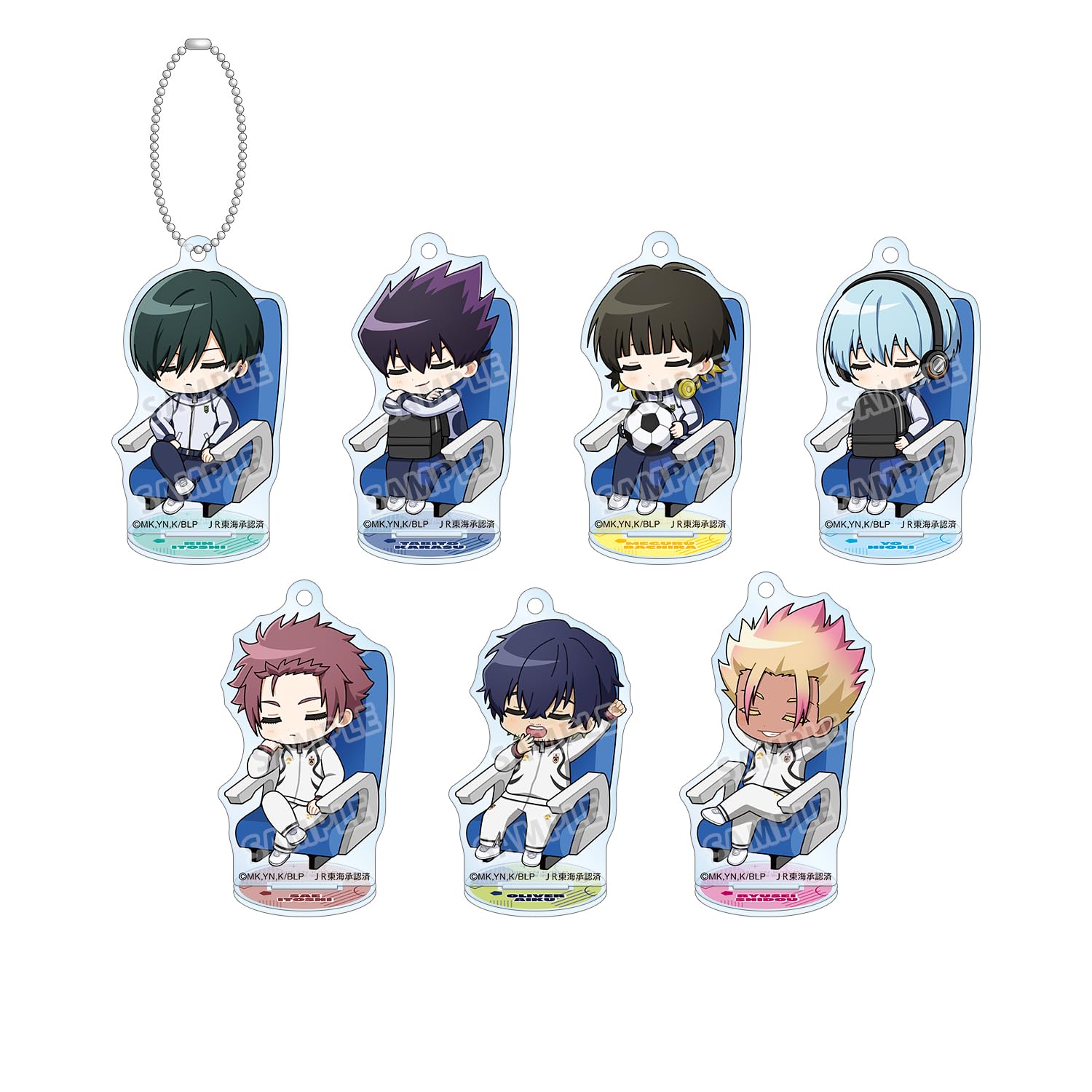 

ТВ Аніме Трейдинговий Чібі Персонаж Шінкансен Нап Акриловий Стенд Брелок B Коробка з 7 шт. Blue Lock Вер. Ver.