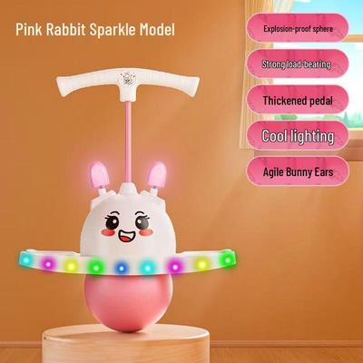 Pink Bunny Luminous Bouncing Ball with Music & Lights