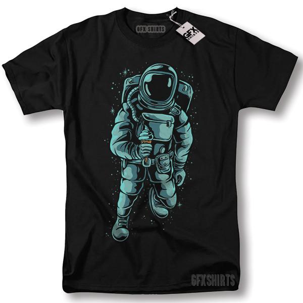 Футболка с изображением Астронавта и Мороженого Космос Галактика Крутой Подарок Графическая Футболка Унисекс Футболка L