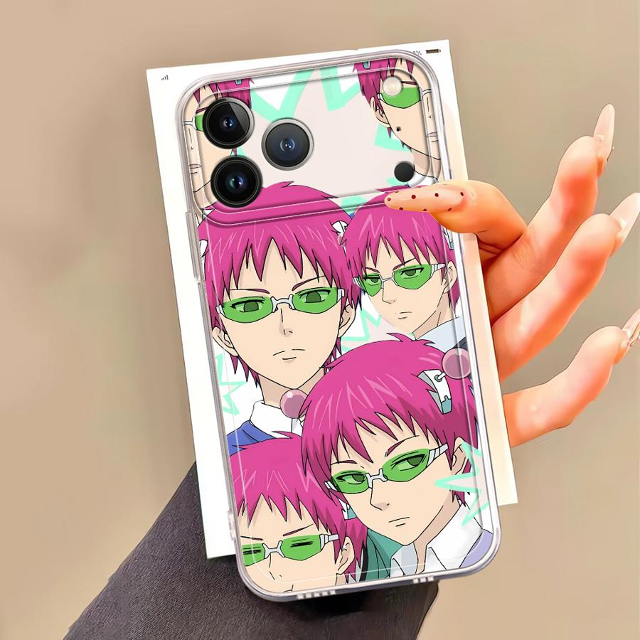 Cute Boy Saiki K-Kusuo Clear Cover Case for iPhone XR 7 8 SE 17 Air XS 16e 15 14 16 Plus 13 12 11 Pro Max