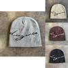 Knit Hat With Letter Pattern For Men And Women Warm Winter Outdoor Accessory