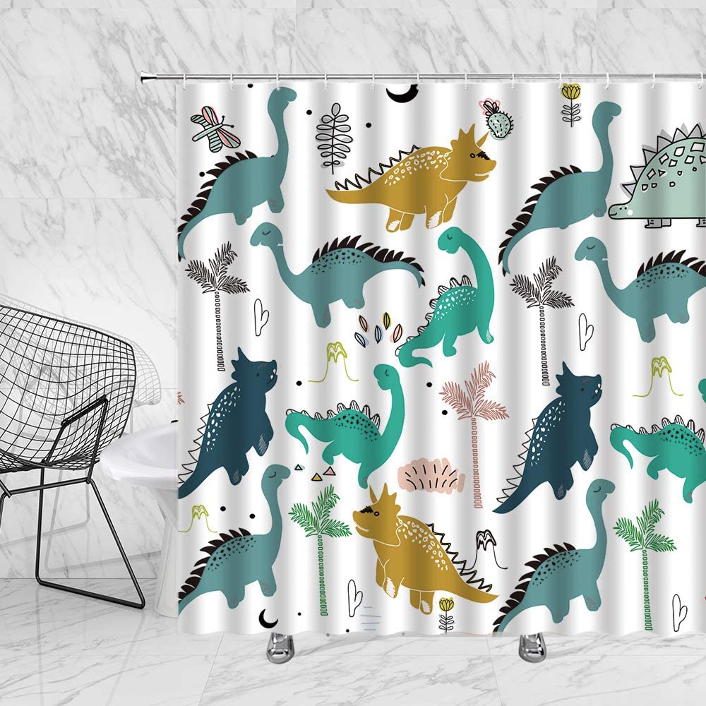 Waterproof Bathroom Shower Curtains Funny Animals Dog Bulldog Pet Pattern 3D Printing Fabric Bath Screens Hanging Curtain Decor