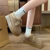 Women's Large Size Fashion Soft Sole Winter Warm Fur One Snow Boots Padded Lined Ankle Boots Anti-slip Hiking Sports Leather Shoes