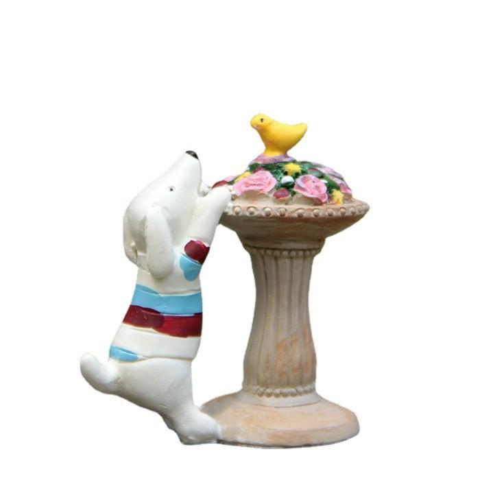 Cartoon Resin Dog Miniature Garden Ornament Creative Craft For Gift Home Use