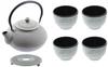 CAST IRON KETTLE 1.5L TEA STRAINER 4x CUPS PLATE
