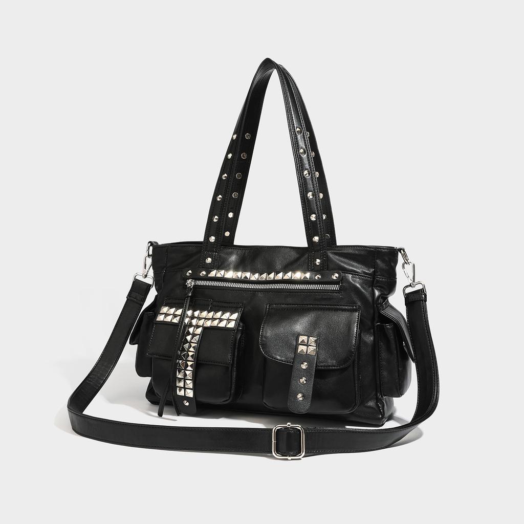 Ladies' Punk Style Tote Bag Y2K Cool Rivet Personalized Large Capacity Fashion Bag New Single Shoulder Crossbody Bag
