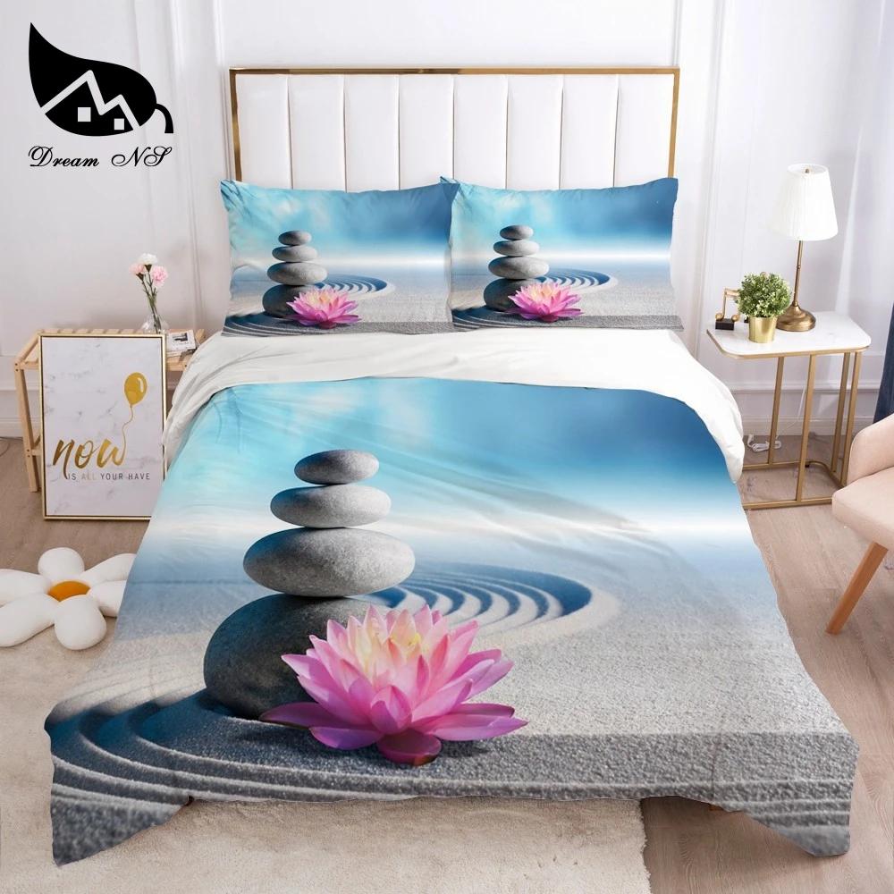 Stone Pattern Bedding Set King Queen Size 3D Bricks Wall Print Duvet Cover 2/3pcs Home Textile Zen Stone Polyester Quilt Cover