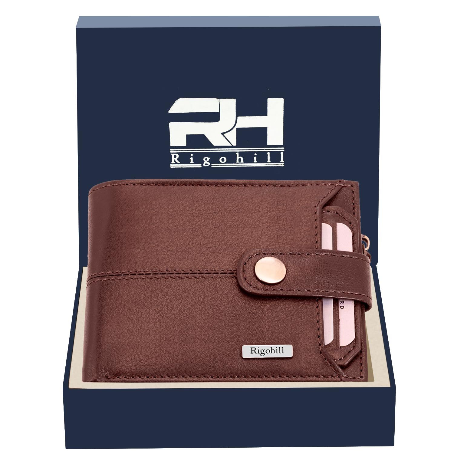 

Мужской кожаный кошелек Doger Aqua Zimmer, кошелек из натуральной кожи с блокировкой RFID, подарочный набор для мужчин