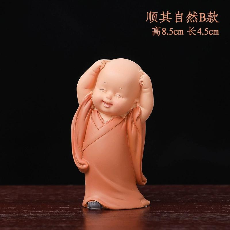 Little Monk Figurine Mini Monk Statue Cute Buddha Statue Adorable Baby Little Monk Decoration Creative Little Ornament
