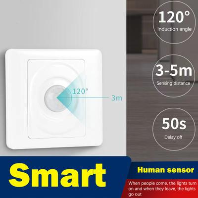 AC 220V LED PIR Bewegungssensor Lichtschalter Infrarot Körpererkennung Automatisches Ein-/Ausschalten Licht Intelligenter Schalter für Flur Treppenhaus