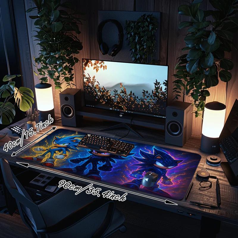 1Pc Sonic Hedgehog Artwork Gaming Mouse Pad Keyboard Desk Mat Non-slip Rubber Lock Edge Waterproof Computer Mousepad for Office Home Decor S1522