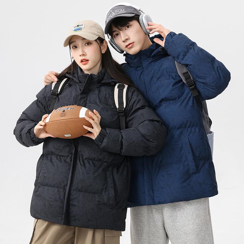 Herren Baumwollkleidung ist im Winter locker und verdickt, warme Jacken, trendige Baumwolljacken in großen Größen und Ahornblatt-Taschen.