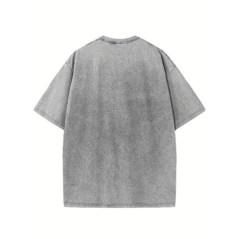 European Size Chaos Oversized Cotton Solid Drop Shoulder T Shirts for Men Vintage Streetwear Basic Tees Baggy Hip Hop Tops Acid Wash Tshirt