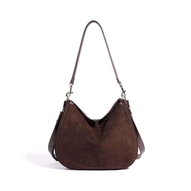 New European and American Retro Commuting Simple Messenger Bag Frosted Cowhide Autumn and Winter Versatile Fashion Leather Shoulder Armpit Bag