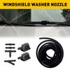 2pcs Windshield Universal Washer Jet Nozzles With 2m Hose W/ Connector Durable