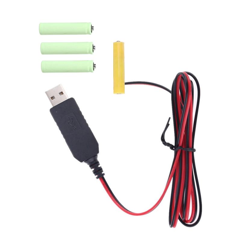 LR03 AAA Battery Eliminator USB Power Supply Cable with ON OFF Switch Replace 1 To 4pcs AAA Battery Drop Shipping