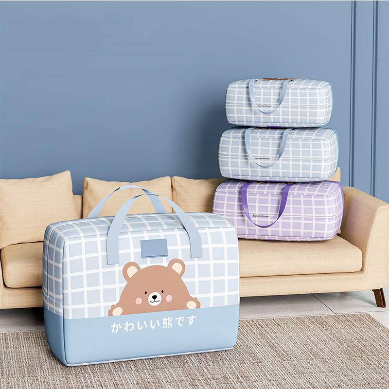 Cute Bear Large Capacity Clothes Storage Bag Waterproof Cabinet Wardrobe Organizer Quilt Pillow Blanket Organizer Dustproof Bedding Storag