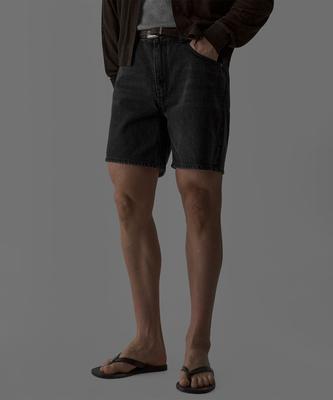 Baulopeulodeogteu Washed Black Denim Half Pants