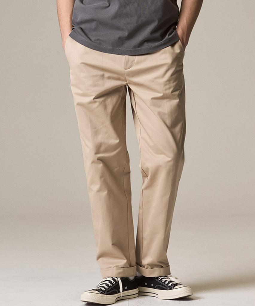 Laijeuaenbillou [Authentic] Authentic Supima 302 Loose Tapered Chino Pants Khaki