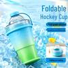 Gradient Silicone Ice Cup with Straw - Portable, Food-Grade, Folding Sippy Cup for Outdoor Summer Use
