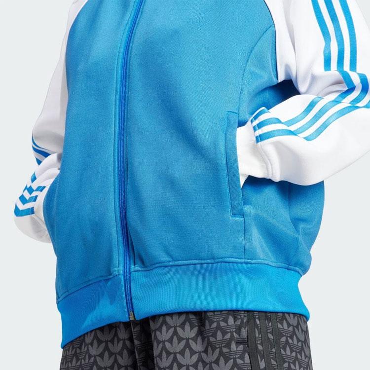 Adidas Originals Kløverblad Trefarget Fargeblokk Langermet Jakke Damejakke Blå II0718