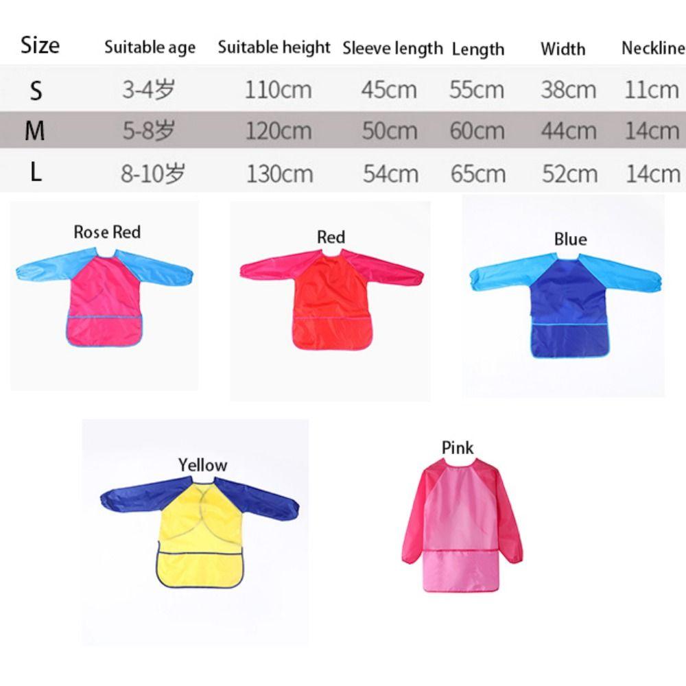 Nylon Kids Painting Apron Long Sleeves Kids Waterproof Apron Reusable DIY Painting Aprons  Home