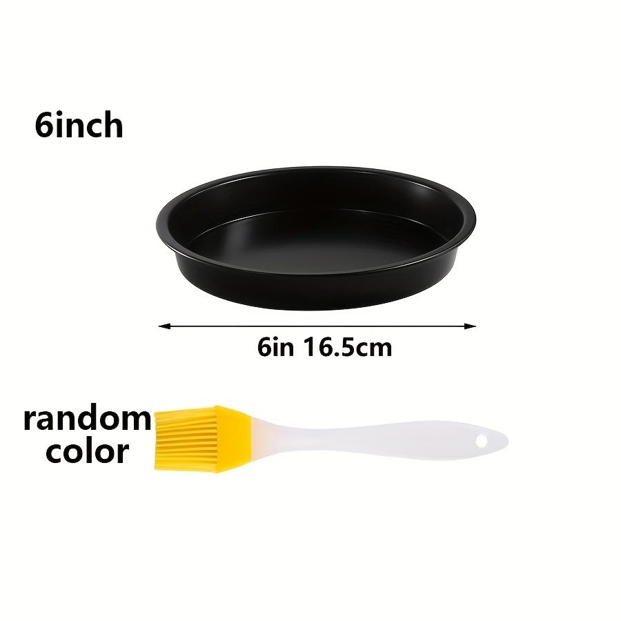 

6/8/9/10inch Non-Stick Pizza Tray Round Carbon Steel Baking Tray with Pastry Brush Family Restaurant Pie Plate Oven Baking JXB