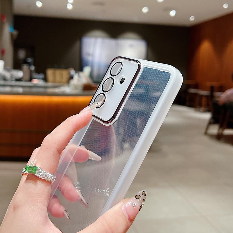 Solid Color Frame Soft Clear Phone Shell For Samsung S25 Ultra S24 FE S23 Plus S22 S21 A55 A16 A35 A54 A34 A15 Transparent Shockproof Slim Case Cover