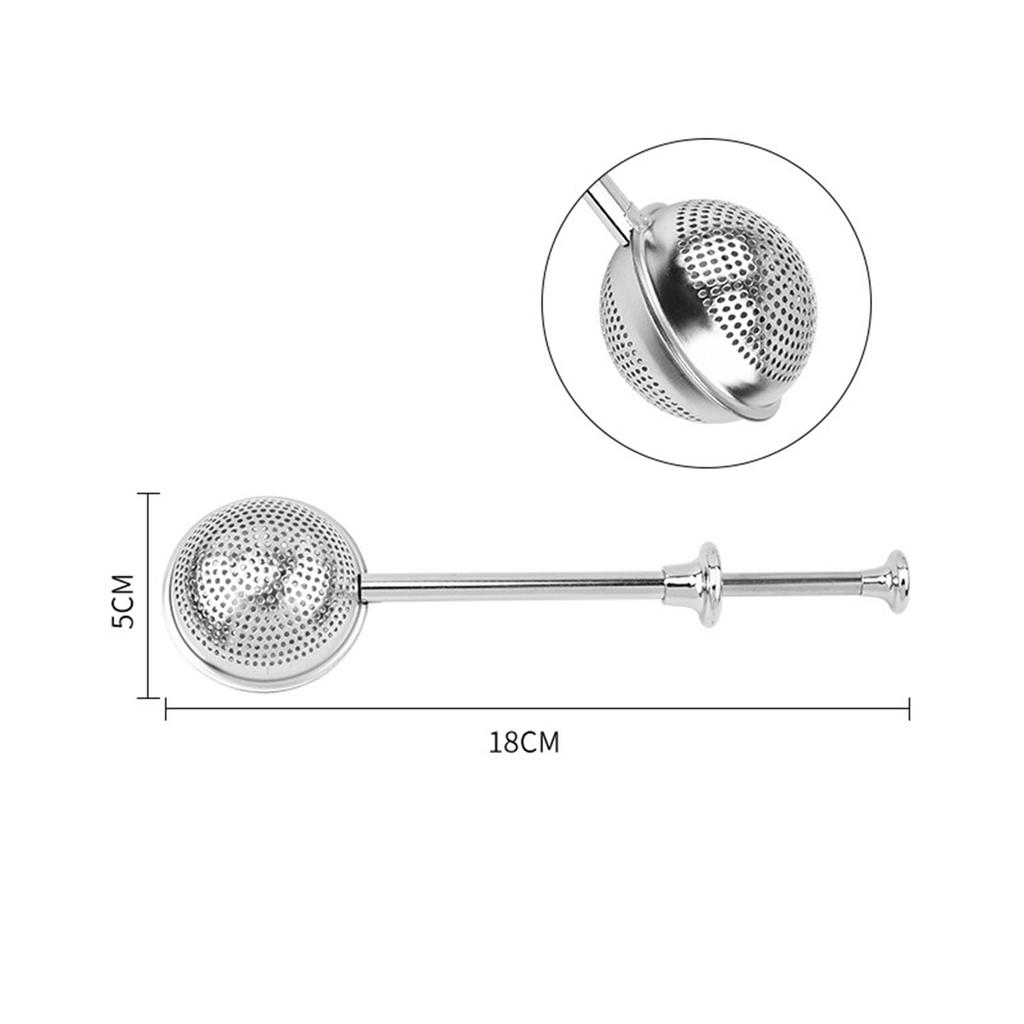 Stainless Steel Tea Infuser Ball Press Type Adjustable Handle Mesh Strainer for Loose Leaf Tea Brewing Kitchen Tool