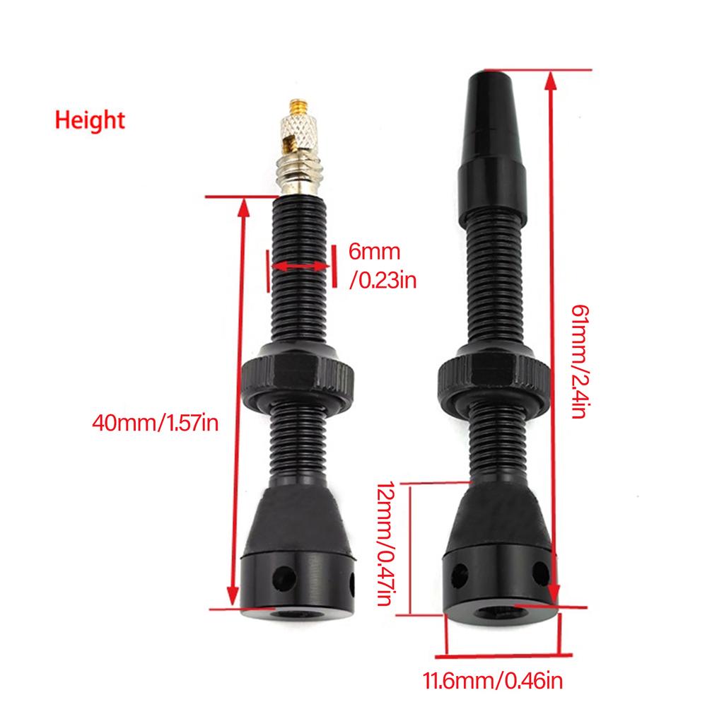 Tubeless Presta Valve Stem 60mm Lightweight Alloy Presta Valve Stem with Valve Core Remover Tool and Valve Stem Caps