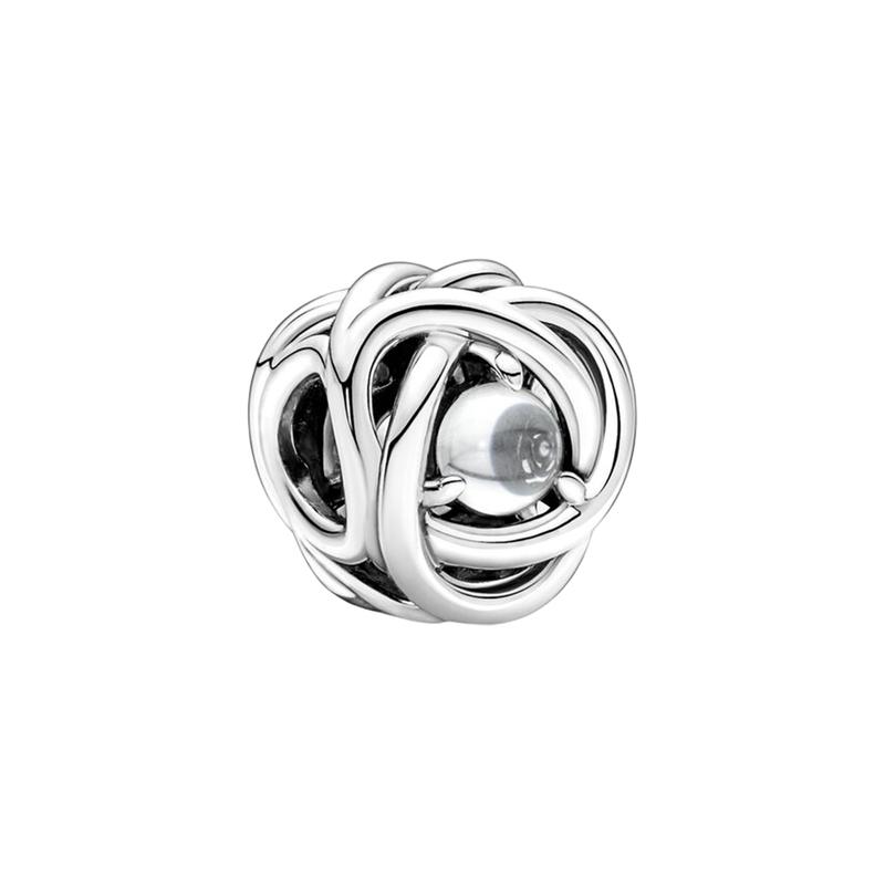 Pandora MOMENTS Transparent Eternal Loop Charm Jewelry Accessories Women s Silver 790064C01 серебряный
