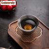 111ml Gilt Rust Glaze Mountain Teacup Japanese Tea Bowl Set Of Cups Tea-tasting Meditation Cup Chazhan Master Cups Tea Ceremony