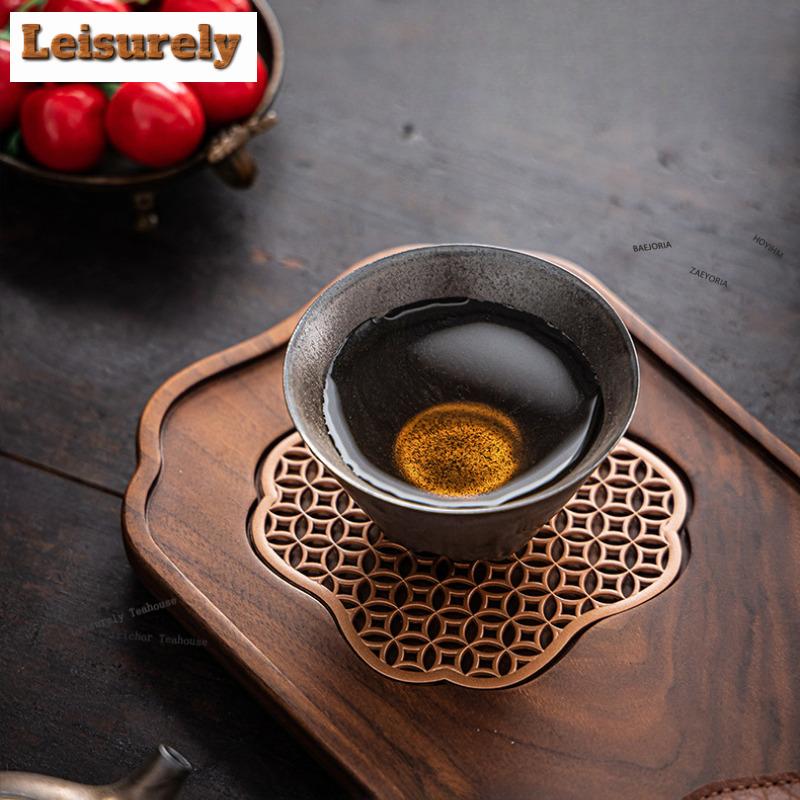111ml Gilt Rust Glaze Mountain Teacup Japanese Tea Bowl Set Of Cups Tea-tasting Meditation Cup Chazhan Master Cups Tea Ceremony