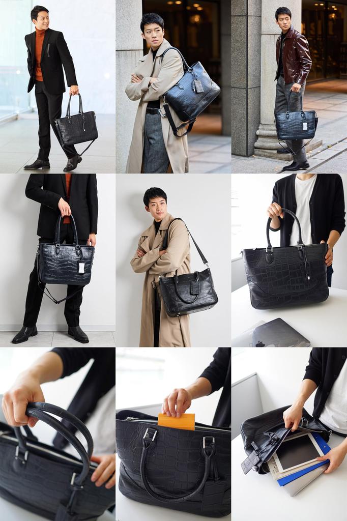 Tote Bag Genuine Leather Maiden Voyage Black [Pelle Morbida] Men's PM-MB048ELE-BK