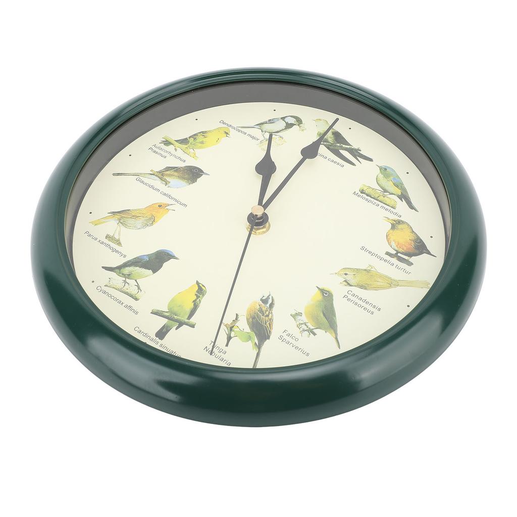 10 Inch Wall Clock Multipurpose Cuckoo Round Silent Punctual Bird Calls Christmas Music Indoor Wall Clocks for Living Room