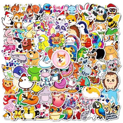 100 Cute Animals Fresh and Fashionable Suitcase Water Cup Notebook Cute Wind Waterproof Stickers