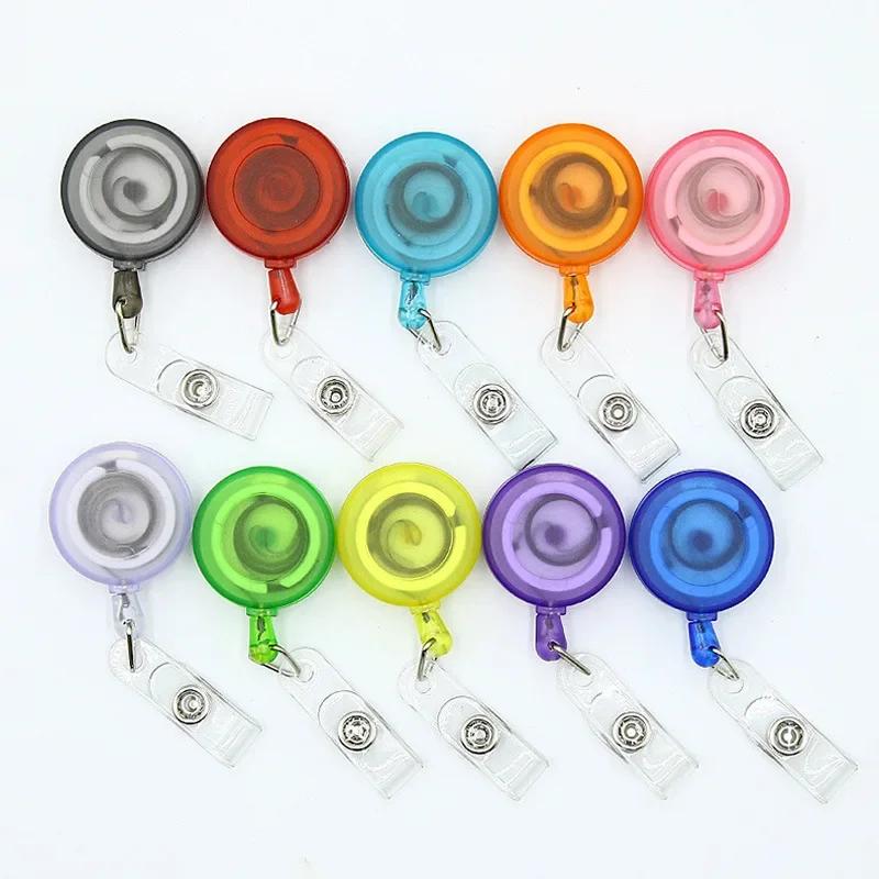 1Set Unisex ID Name Badge Credit Card Holder Employee's Staff Work Card Cover with Retractable Badge Reel Pass Bus Card Sleeve