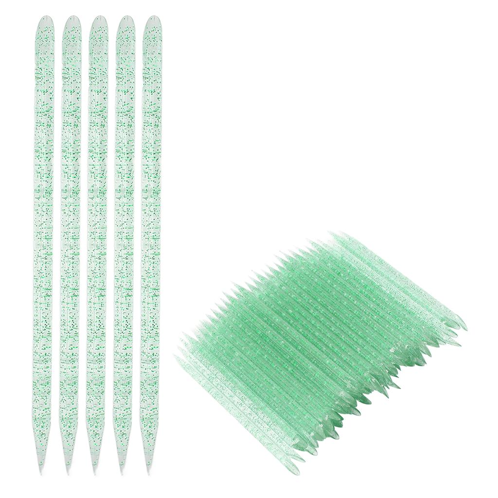 100pcs Nail Care Cuticle Pusher Dead Skin Removal Manicure Pedicure Cuticle Cleaning SticksGreen